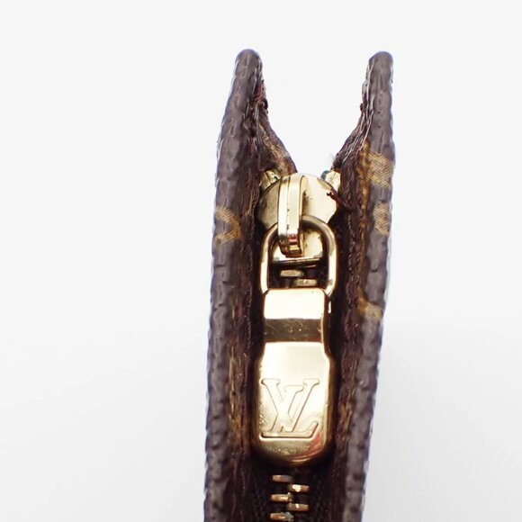 LOUIS VUITTON LV Logo Bucket GM Pouch Bag Monogram Leather Brown Gold 05CA007 - Picture 7 of 16